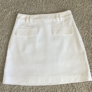 🌿LOFT White Faux Pocket Mini Skirt
